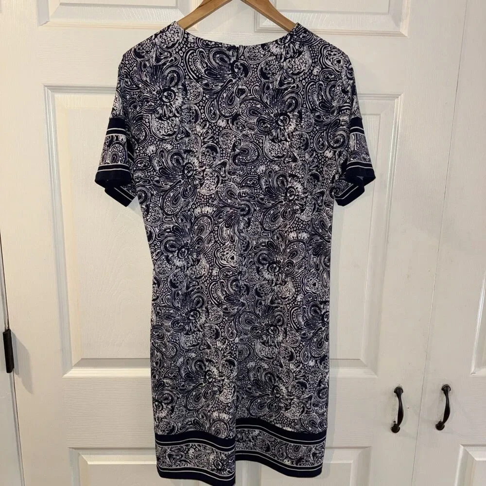 Michael Kors Blue Patterned Dress - Size L - Picture 5 of 6